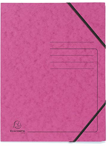 Exacompta 5 Gummizugmappen ohne Klappen bedruckt 355 g/m² rosa