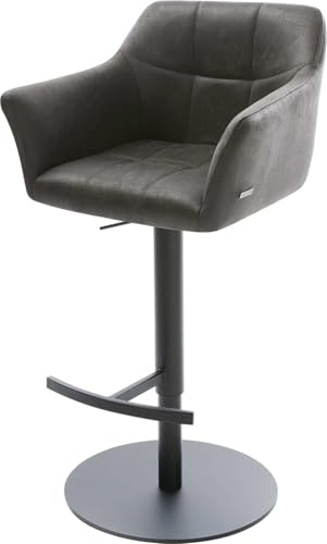 DELIFE Barstuhl Yulo-Flex Drehfuß höhenverstellbar Metall Vintage Anthrazit