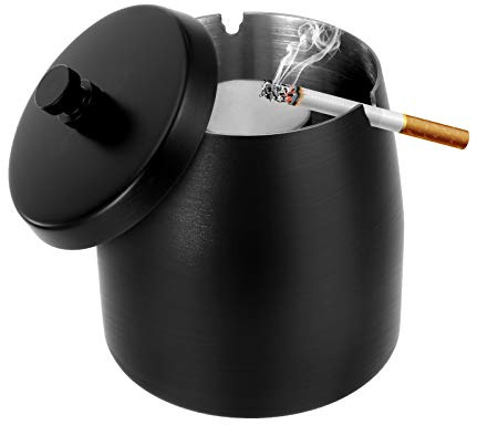 Aschenbecher mit Deckel Edelstahl Rauchfrei Aschenbecher Windaschenbecher Anti-Geruch Aschenbecher für Outdoor Patio Haus Büro