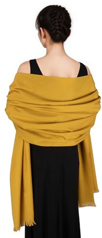SWAT PANY Schals für Damen, Pashmina-Schals und Wraps für Damen, Hochzeit, Winter, Damenschal, gelb, Einheitsgröße