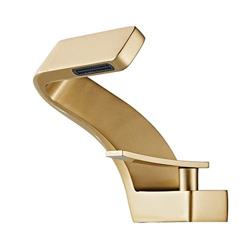 Wasserfall Wasserhahn Bad Einhandmischer Waschtischarmaturen - Moderner Stil Messing Waschtischarmatur, Gold