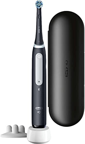 Oral-B iO 4S Svart Eltandborste, 1 tandorsthuvud, 1 Resefodral, Designed By Braun, Elektrisk Tandborste, Oral B