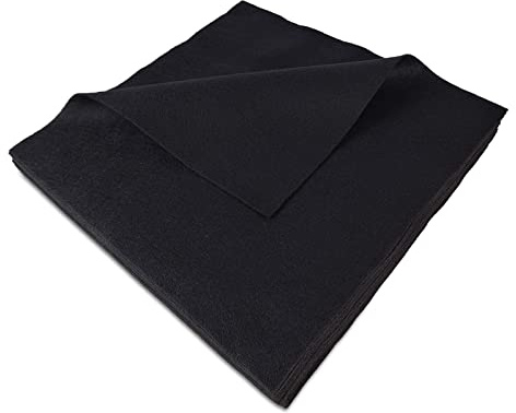 Jtnohx Hojas de Fieltro Negro Suave Tela de Fieltro Flexible 30x30cm | 1,4 mm Tela para Manualidades Proyectos de Bricolaje y Costura 30x30cm(Negro)