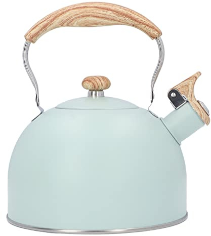 Luqeeg 2.5 Liter Whistling Tea Kettle, Fast to Boil Hot Water Kettles, Stainless Steel Tea Pot with Cooling Handle, Stovetop Coffee Kettle for Kitchen, Thermal Insulation (Mint Green)