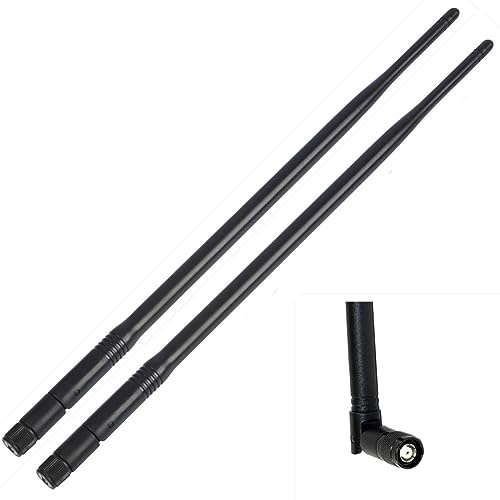 2 x 6dBi Dual Band WiFi Antenne RP-TNC Stecker 2,4 GHz/5 GHz omnidirektional für Linksys Router WRT54G WRT54GL WRT54GS WAP54G, Cisco Aironet, Trimble Total Station, Wireless Access Point, Industrial