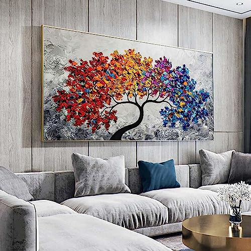 HOLEILUCK Arbre de vie peinture toile impression nordique abstrait mur Art affiche imprime mur photo pour salon décor à la maison 50x120cm/20x47in sans cadre