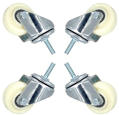 Bürorollen, 2-Zoll-Lenkrollen, 4er-Set, Hochleistungsrollen, Doppellager-Design, Rollen mit feststellbarem Schaft (M8-Drehgelenk)
