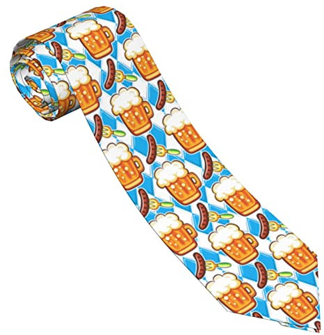 ZORIN Oktoberfest Bier Wurst Krawatte Für Männer Schlanke Seide Herren Krawatten 8 cm Für Hochzeit Party Business Abschluss, Schwarz , Einheitsgröße