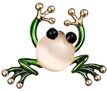 Broche Clásico De Diamantes De Imitación Broche De Abeja De Cristal De Diamantes Para Mujer Broche De Rana Dorada Y Elefante Para Hombre Hebilla De Traje Accesorios Para Bolso Rana Verde