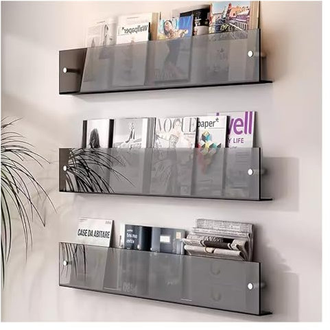 Zeitungsständer Zeitschriftenhalter-Display, Büro-Acryl-Ständer, Flyer, Broschüren-Literaturhalter For Schulen, Bibliotheken, Büros, Lobbys, Wartezimmer, Acryl-Regale For Die Wand ( Farbe : Gray , Grö