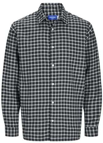 JACK & JONES Jorjoshua Chemise à Carreaux en Flanelle Taille Loisirs, Marron, M Homme