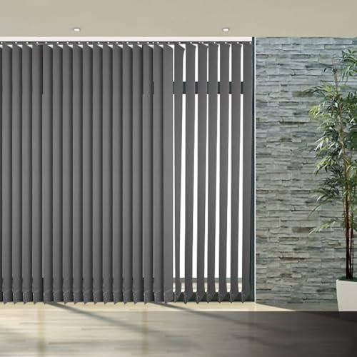 NIANXINN Persianas Venecianas Verticales,Cortinas de Lamas de Sombras Verticales,Persiana Vertical Opaca para Puerta Corredera Ventana Francés,Gris,Personalizadas,Ancho x Alto (90 x 160cm)