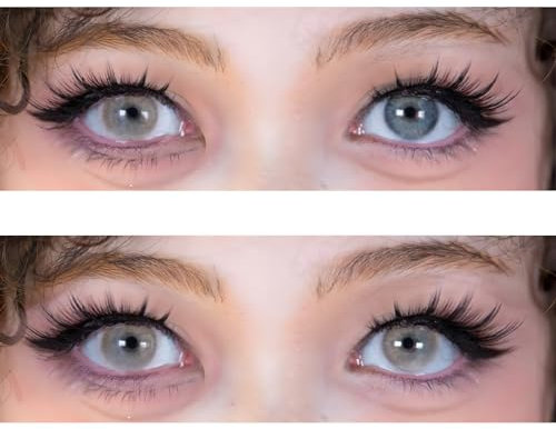 Sehr stark natürlich deckende Braun Kontaktlinsen farbig NATURAL Ocker + Behälter, 1 Paar (2 Stück), ohne Stärke, 0.00 Dioptrien, 1 Monatslinsen, ohne Sehstärke,Soft Lens