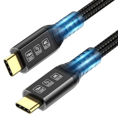 ConnBull Cable Thunderbolt 4 5m, USB C long Cable Supporte Transfert de données 20Gbps/ Vidéo 4K@60Hz/ Fast Charge 100W pour Macbook Air/Pro, iPad Pro, Mac Studio, Studio Display