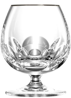 ARNSTADT KRISTALL Cognacglas Palais Platin hell (10,6 cm) Kristallglas mundgeblasen · handgeschliffen · Handmade in Germany · Echter Platinrand
