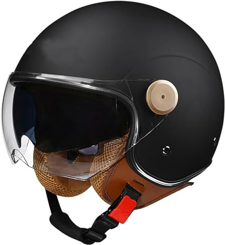 Herren Retro Motorrad Halbhelm MäNner Halbschalenhelm Chopper Helm Baseballmütze-Helm Mit ECE Genehmigt Halbschale Roller-Helm Fahrradbrille Fahrradvisier Jet-Helm FüR Erwachsene Herren Damen