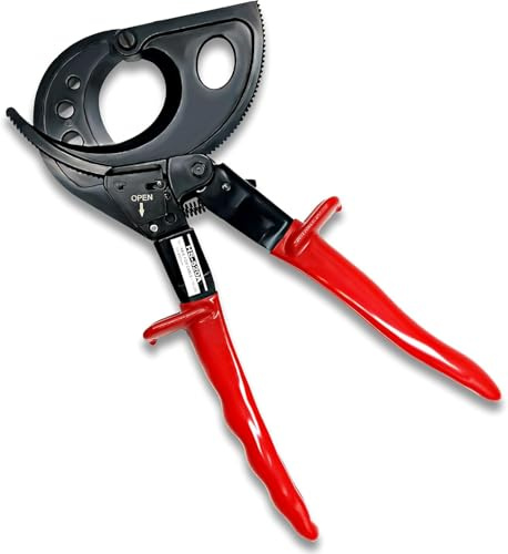 MALAYAS HS520A robuster Aluminium-Kupfer-Kabelschneider, robuster Drahtschneider für Aluminium-Kupferkabel bis 400 mm², Ratschen-Kabelschneider