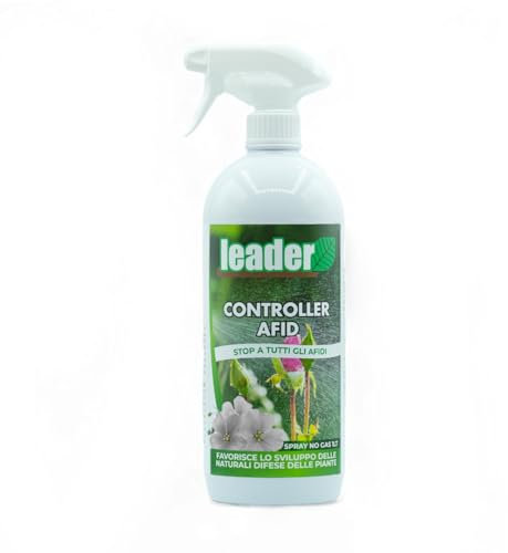 LEADER, Controller Afidi Spray, Repellente Allontana Insetti dalla Coltura ed Inibisce l'Alimentazione, Favorisce lo Sviluppo Naturale delle Difese delle Pinte, Formato da 1L