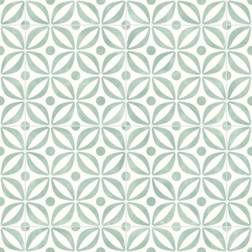 Geometric Spring Tile Effect Vinyl Flooring, slip resistant vinyl roll flooring for kitchen, bathroom, hallway, living space in 2, 3 and 4 metre widths (Portobello, 1m x 2m)
