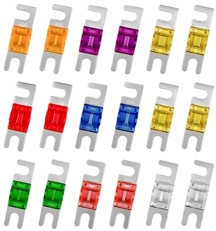 Ohleats 18 PCS Mini ANL Fuse, ANL Blade Fuse 20A-150A for Marine Audio, Automotive Audio Video Electrical System