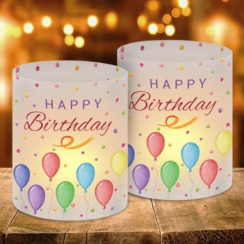 12 Windlicht Tischdeko Geburtstag, Windlichter Happy Birthday, Windlicht Geburtstag, Geburtstagsdeko Tischdeko, Happy Birthday Deko, Geeignet für Teelichter oder Kerzen