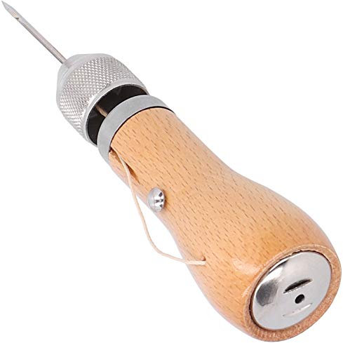 Kit de Artesanía de Cuero con Punzón de Coser a Mano Profesional, Herramienta de Costura de Cuero con Puntada de Bloqueo para Bolsos, Accesorio de Bricolaje de Cuero