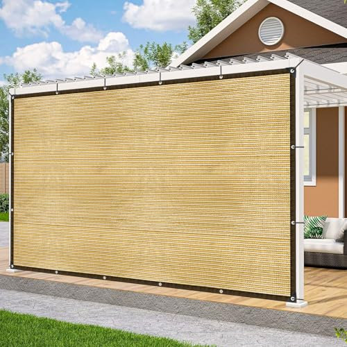 Rete di ombreggiatura con occhielli, 2 x 3 m, beige, tenda da sole da giardino, per esterni, protezione solare, rete ombreggiante per serra, terrazzo, piante, pollaio, antivento, permeabile all'acqua