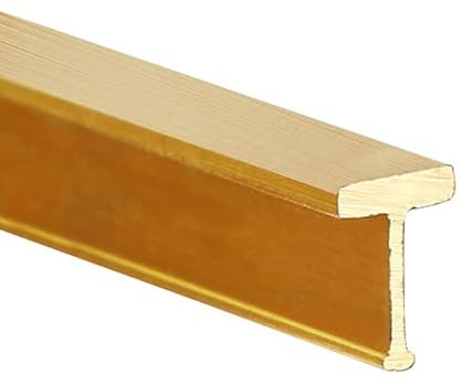 Goldfarbene T-förmige Bodenleiste für Holz zu Fliesen, Übergangswandleiste zum Verbinden von Bodenspalten, 10 x 12 mm