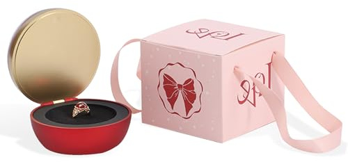 iSuperb LED Ringe Box Schmuckschatulle Ohrringe Ring Geschenkbox Verlobung Ehering Boxen Schmuck Display Verpackung Organizer Ringbox mit Lichtern Jewelry Gift Box for Ring (Rosa A)