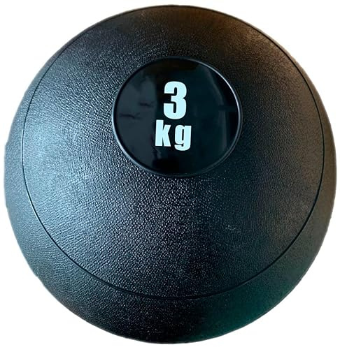AemaSport Slam Ball Balón Medicinal Desde 2Kg hasta 30Kg - Relleno de Arena, Lanzamientos sin Rebote, Entrenamiento Fuerza, Tonificación (3Kg).