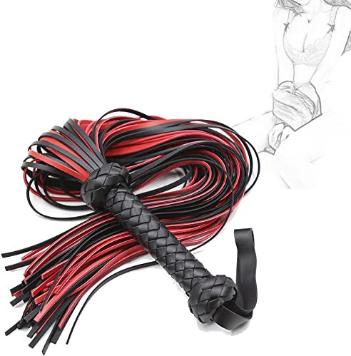 TRQOYTU Fouet Érotique En Cuir Flogger SM Fessée Glands Crop BDSM Bondage Cravache Jeu De Rôle Cosplay Partenaires Jeux Sex Toy Pour Femmes Hommes Et Couples