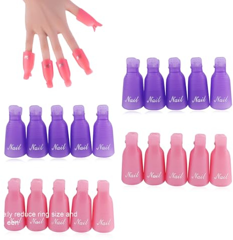 TRACOMPAN Nagellackentferner-Clips, wiederverwendbar, professionelle Acryl-Lackentferner-Pads, Nagelkunst, Soak-Off-Clip, UV-Maniküre, Acryl-Nägel, Wickelwerkzeug, 20 Stück
