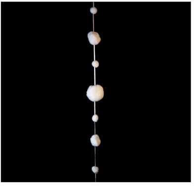Riffelmacher Schneeball-Girlande Weiß | 180 cm lang | Winterliche Weihnachtsdeko für Fenster, Tisch & Baum | 68525