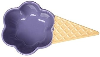 MAGICLULU Tazón De Helado De Cerámica Asa, Cuenco Para Postres y Frutas Color Morado, Recipiente Decorativo Resistente y Fácil De Limpiar, Adecuado Para Servir Postres y Ensaladas