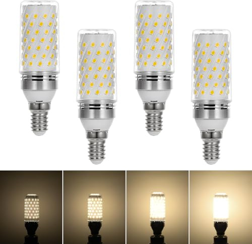 I-SHUNFA E14 LED Mais Dimmbar Lampen, Naturweiß 4000k 7W E14 Maiskolben Birnen,ersetzt 70 W Halogenlampe, LED Leuchtmittel für Kronleuchter, Wandlamp AC 220-240V (4er Pack)