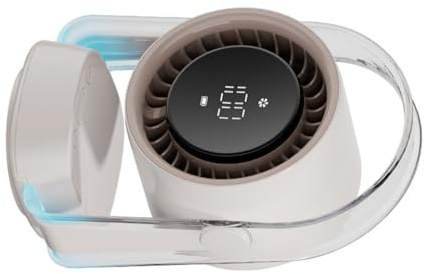 Guaber Ventilateur de bureau USB silencieux, grand angle, rotation 100 vitesses, refroidisseurs de table, batterie rechargeable, affichage LED, vitesse de refroidissement réglable, silencieux