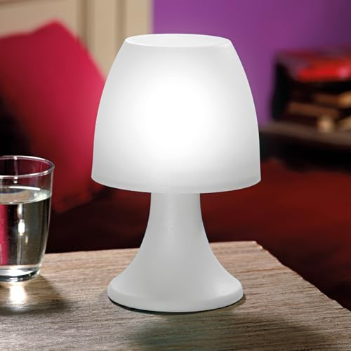 Coopers of Stortford - Mushroom Table Lamp - Battery Operated LED Lights with 6 LEDs for Portable Cable-Free Illumination