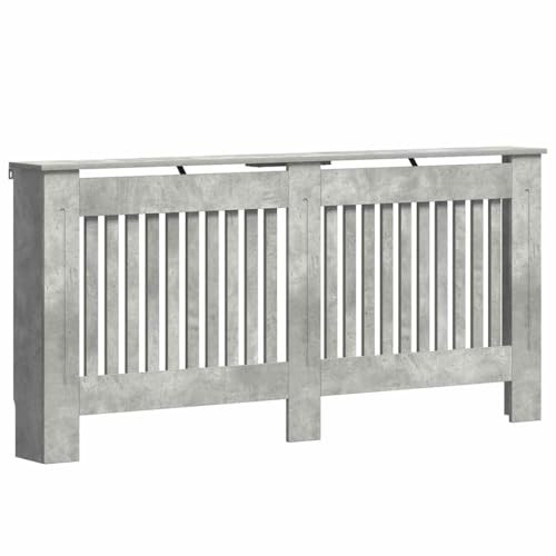 vidaXL Cache-Radiateur Gris béton 172 x 19 x 81,5 cm Bois d'ingénierie, Cache-radiateur Moderne, rectangulaire pour déco Maison, Protection esthétique, Bois conçu, sécurité Enfant, Salon