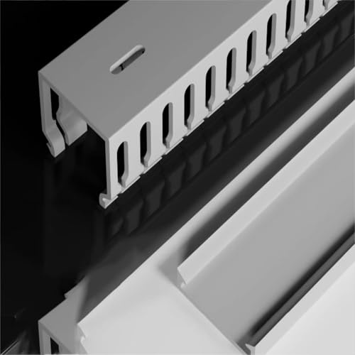 kabelkanal 100 cm Lange Offene Kabelrinne, 10, 12, 14, 16, 18, 20, 30, 40 Oder 50 Stück PVC-Netzwerkkabelkanal, Grau, Für Computer Schreibtisch(30 pcs,W H 40mm x 30mm)