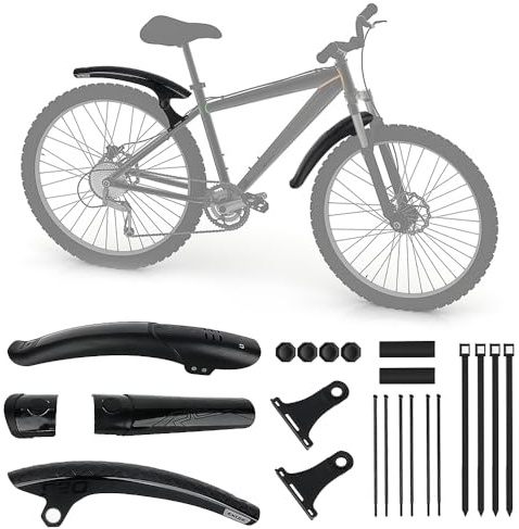 YANGUN Fahrrad Schutzblech Set, Schutzblech Mountainbike, 24-29 Zoll MTB Schutzbleche, Abnehmbares Design, Einstellbare Winkel, Bohrfreie Montage, Geeignet für alle Mountainbike Road Bike