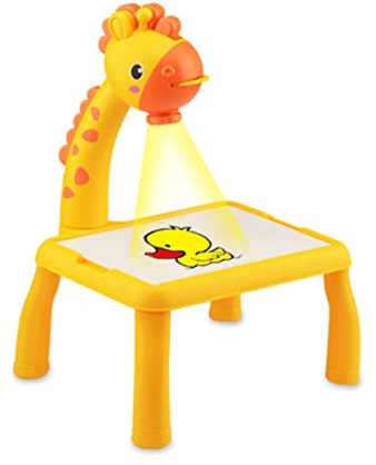 Projecteur de dessin pour enfants, petit cerf mignon, 3 niveaux réglables, alimenté par batterie, Table de projecteur avec effet sonore