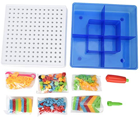 CLZothique 234-teiliges Kinderpuzzle-Spielzeug, DIY-Schrauben- und Muttern-Bauklotz-Set für Kinder, pädagogisches Konstruktionsspielzeug mit bunten Schrauben für kreatives Spielen, sicheres