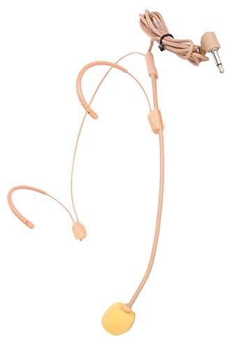 Vaguelly Microfono Auricolare da Testa Cablato Rosa per Megafono e Scena | Abs, Flessibile e Portatile, Facile Usare e Indossare, per Guide Turistiche e Artisti