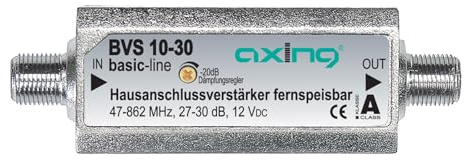 Axing BVS 10–30 mini husanslutning förstärkare inline fjärrmatbar (30 dB)
