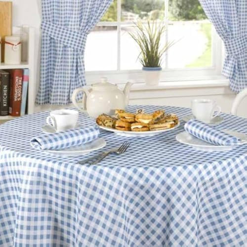 Emma Barclay Molly - Gingham Table Cloth in Blue - 63 (160cm) Round