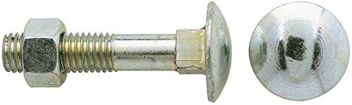 Boulon Japy tête ronde collet carré acier zingué blanc GFD - Filetage partiel - 40 mm x 6 mm - Vendu par 200