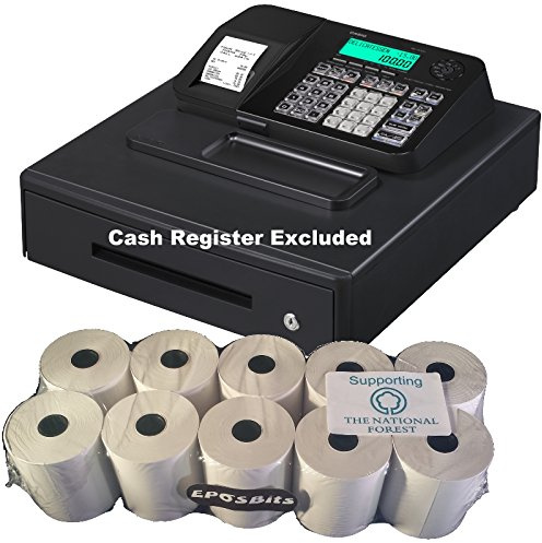eposbits® Marque rouleaux de Casio se-s100 ses100 ses se S100 100 Caisse enregistreuse Noir Grand tiroir ? 10 rouleaux