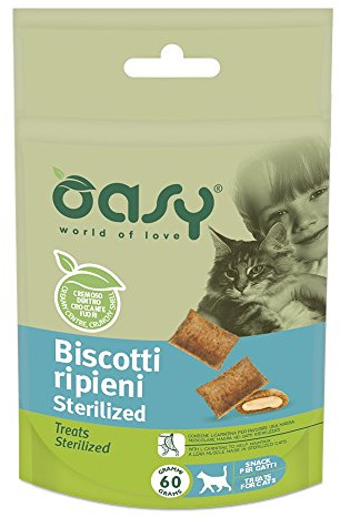 Oasy Galletas rellenas esterilizadas 60 g - Snack para Gato