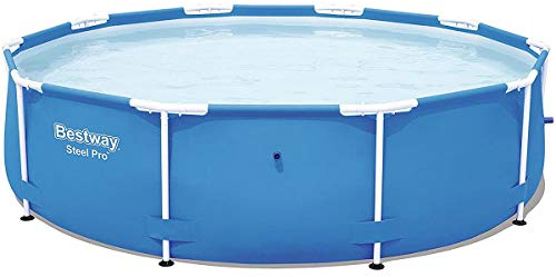 Bestway Steel Pro 56677 - Piscina (Piscina con anillo hinchable, Círculo, 4678 L, Azul, PVC, Poliéster, Acero, 0,8 mm)