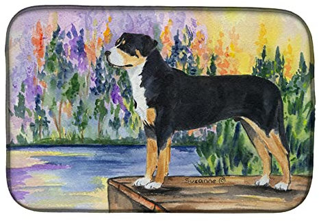 Caroline 's Treasures SS8160DDM - Esterilla de secado para platos, Escurridor de Bayetas, Suizos de Montaña, 35,56 x 53,34 cm, Multicolor